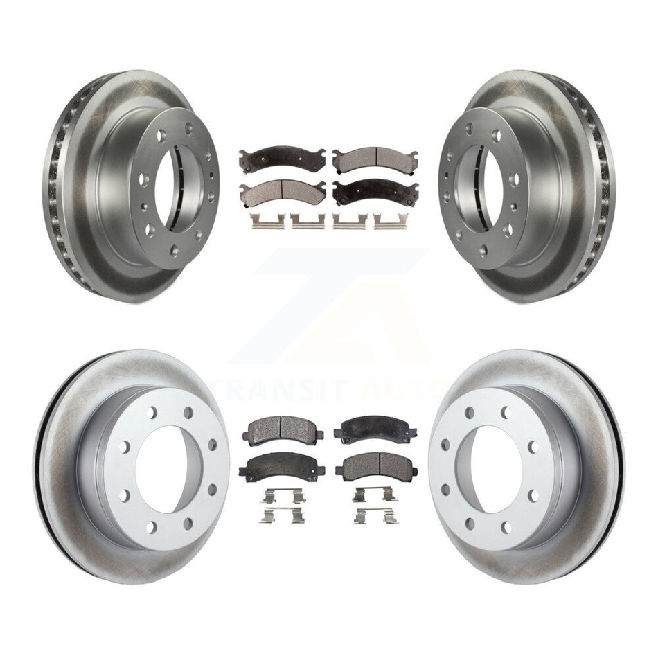 Front Rear Coated Disc Brake Rotors Ceramic Pad Kit For Chevrolet Express 2500 GMC Savana KGT-100600