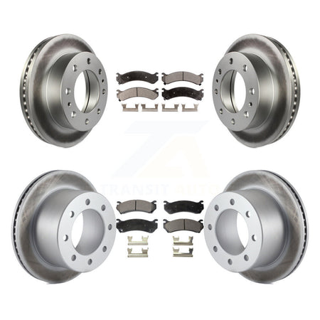 Front Rear Coat Brake Rotor Ceramic Pad Kit For GMC Sierra 3500 Classic With 12000 Lb GVW KGT-100602