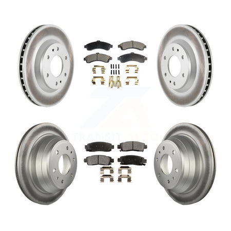 Front Rear Coated Brake Rotor Ceramic Pad Kit For GMC Envoy Chevrolet Trailblazer Bravada KGT-100604