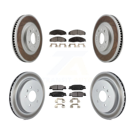 Front Rear Coated Brake Rotor & Ceramic Pad Kit For Cadillac CTS With Standard Suspension KGT-100607