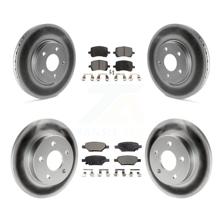 Front Rear Coated Brake Rotor & Ceramic Pad Kit For Chevrolet Malibu Pontiac G6 Cobalt G5 KGT-100610