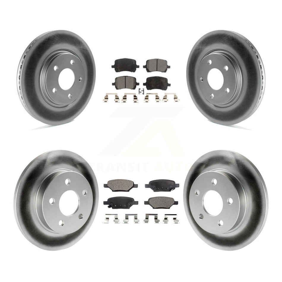 Front Rear Coated Brake Rotor & Ceramic Pad Kit For Chevrolet Malibu Pontiac G6 Cobalt G5 KGT-100610