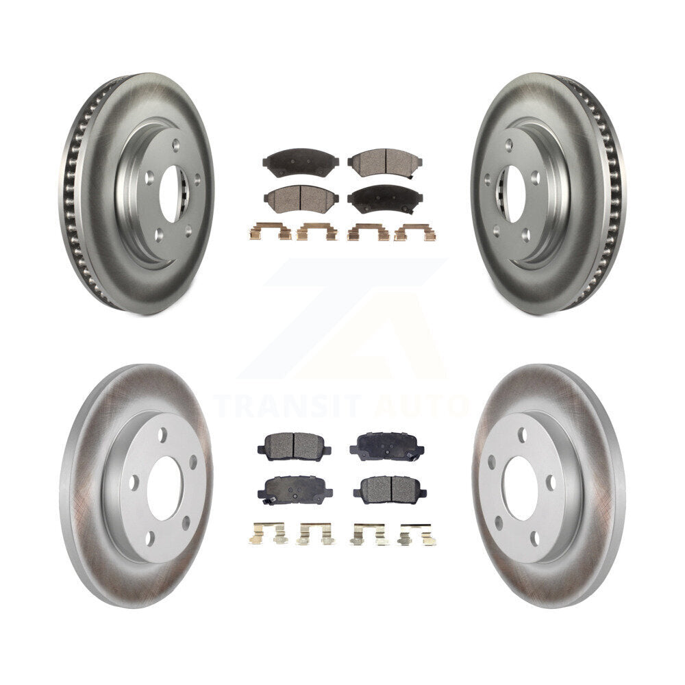 Front Rear Coat Brake Rotors Ceramic Pad Kit For Buick LaCrosse Pontiac Grand Prix Allure KGT-100612