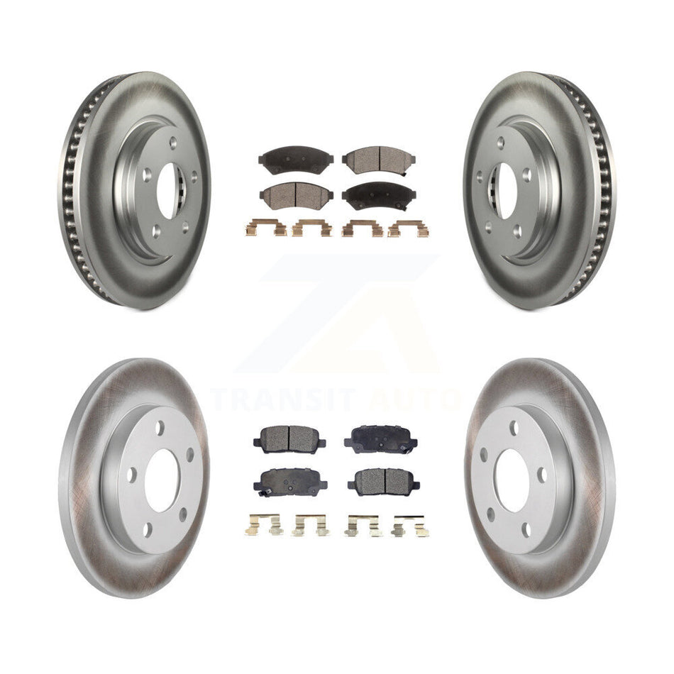 Front Rear Coat Brake Rotors Ceramic Pad Kit For Buick LaCrosse Pontiac Grand Prix Allure KGT-100612