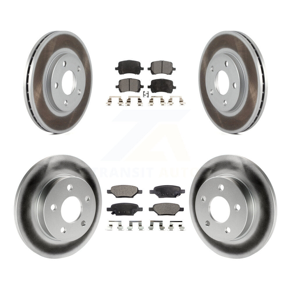 Front Rear Coated Disc Brake Rotors And Ceramic Pads Kit For Chevrolet Malibu Pontiac G6 KGT-100614