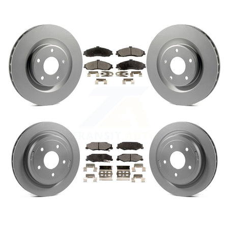 Front Rear Coated Disc Brake Rotors & Ceramic Pad Kit For Chevrolet Corvette Cadillac XLR KGT-100615