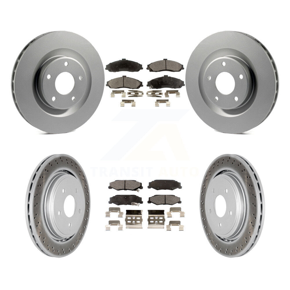 Front Rear Coat Brake Rotor Ceramic Pad Kit For 06-08 Cadillac XLR With Heavy Duty Brakes KGT-100616