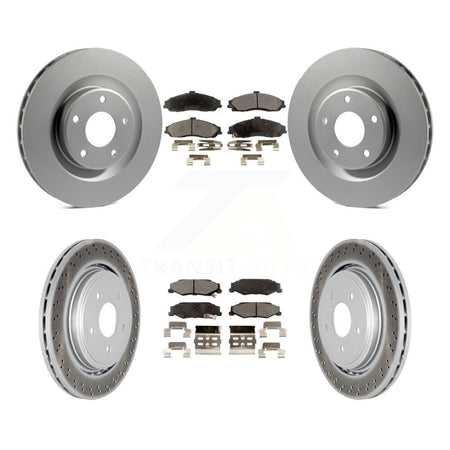 Front Rear Coat Brake Rotor Ceramic Pad Kit For 06-08 Cadillac XLR With Heavy Duty Brakes KGT-100616