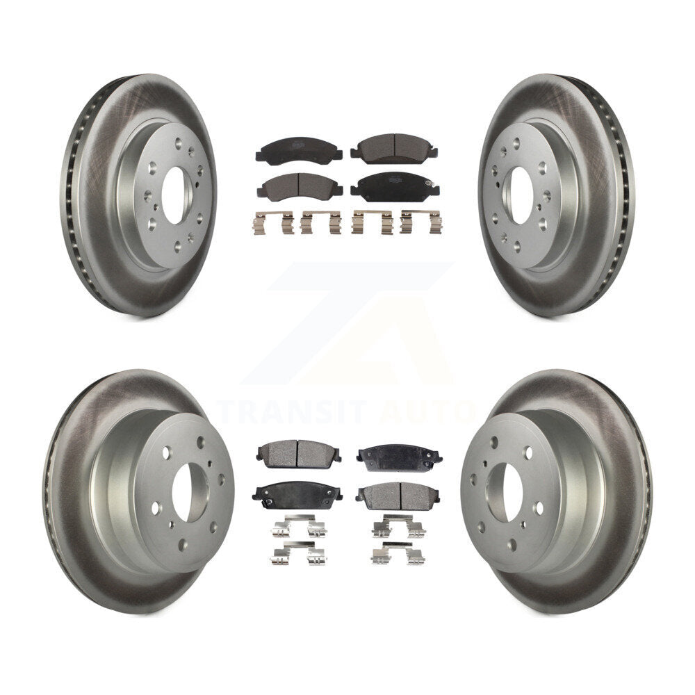 Front Rear Coat Brake Rotor Ceramic Pad Kit For Chevrolet GMC Sierra 1500 Silverado Tahoe KGT-100622