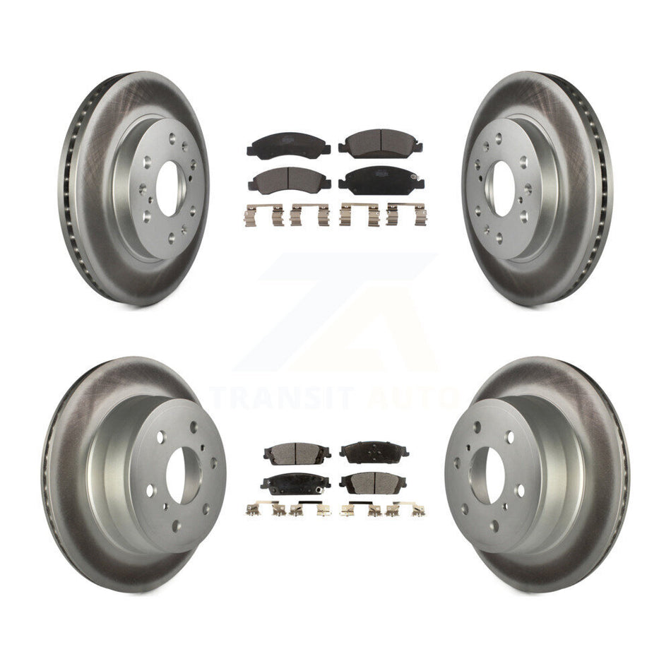 Front Rear Coat Brake Rotor Ceramic Pad Kit For GMC Sierra 1500 Chevrolet Silverado Tahoe KGT-100623