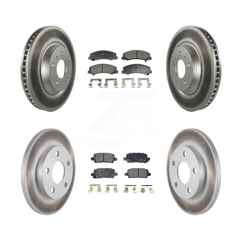 Front Rear Coated Disc Brake Rotors And Ceramic Pads Kit For Chevrolet Impala Limited KGT-100630