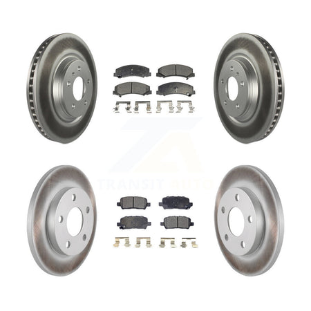 Front Rear Coated Disc Brake Rotors And Ceramic Pads Kit For Chevrolet Impala Limited KGT-100630