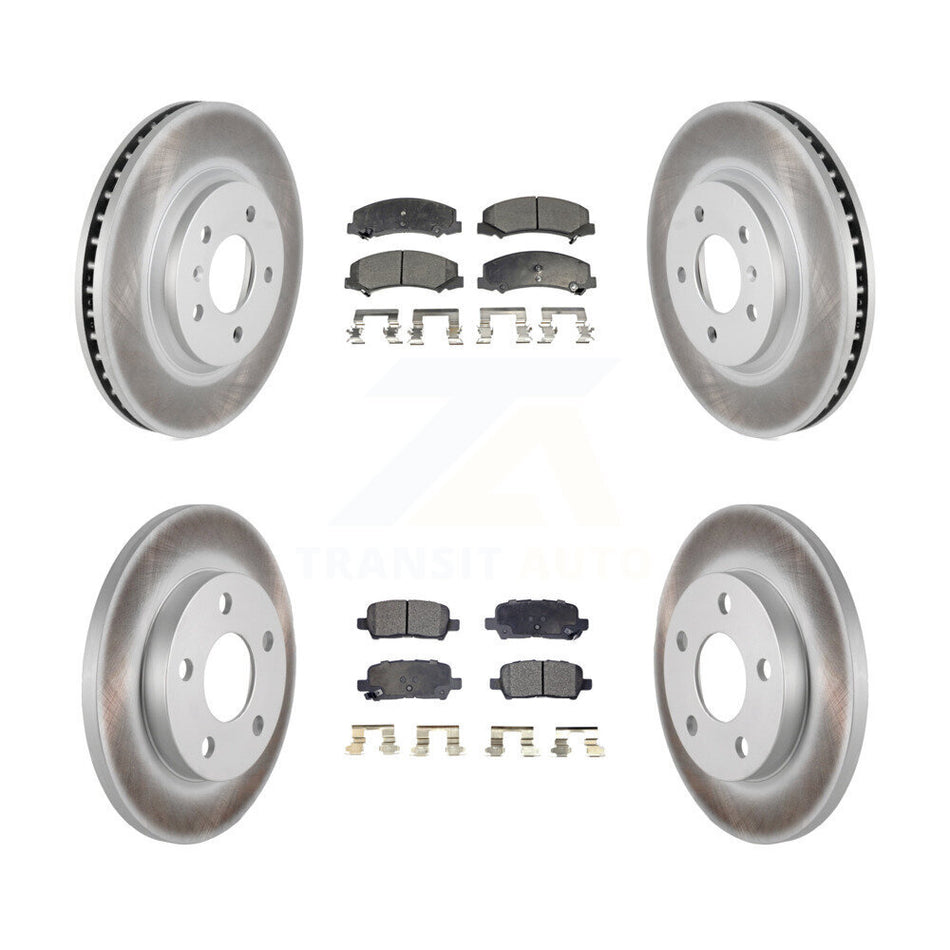 Front Rear Coated Disc Brake Rotors And Ceramic Pads Kit For Chevrolet Impala Limited KGT-100632