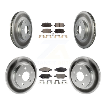 Front Rear Coated Disc Brake Rotors And Ceramic Pads Kit For Pontiac G5 KGT-100635