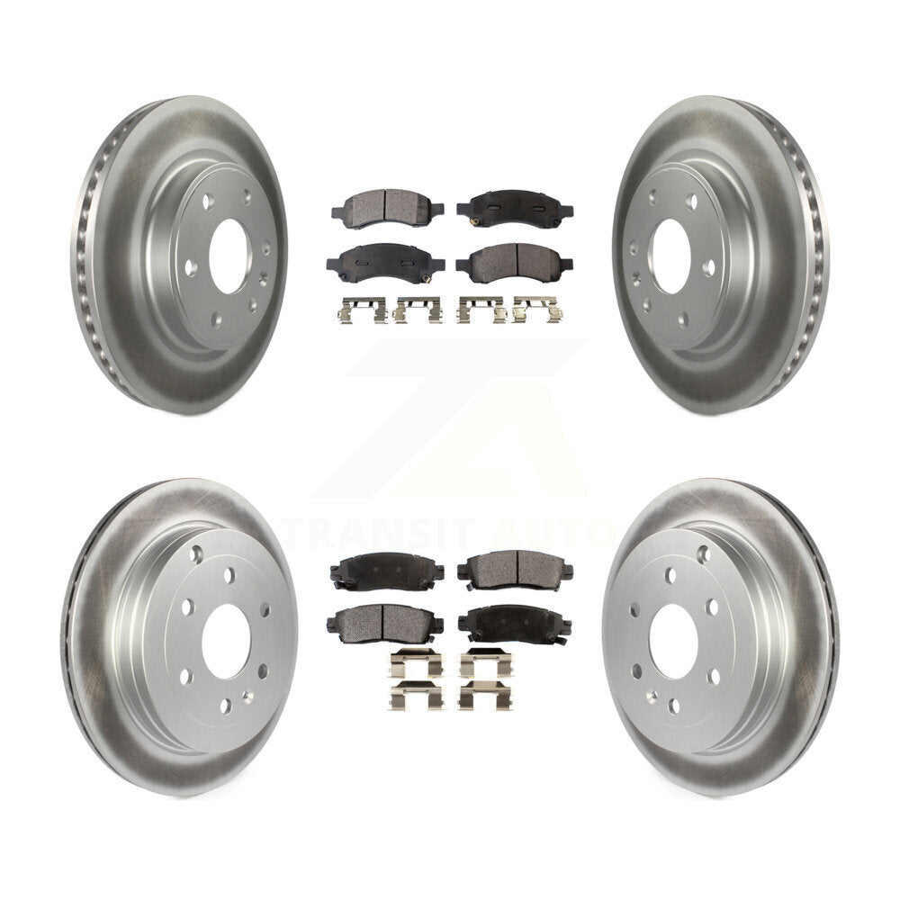 Front Rear Coat Brake Rotor Ceramic Pad Kit For GMC Acadia Buick Enclave Chevrolet Saturn KGT-100637