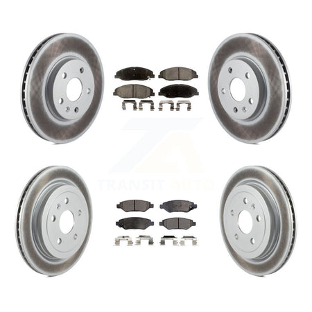 Front Rear Coated Brake Rotors Ceramic Pad Kit For Cadillac CTS Without Heavy Duty Brakes KGT-100640