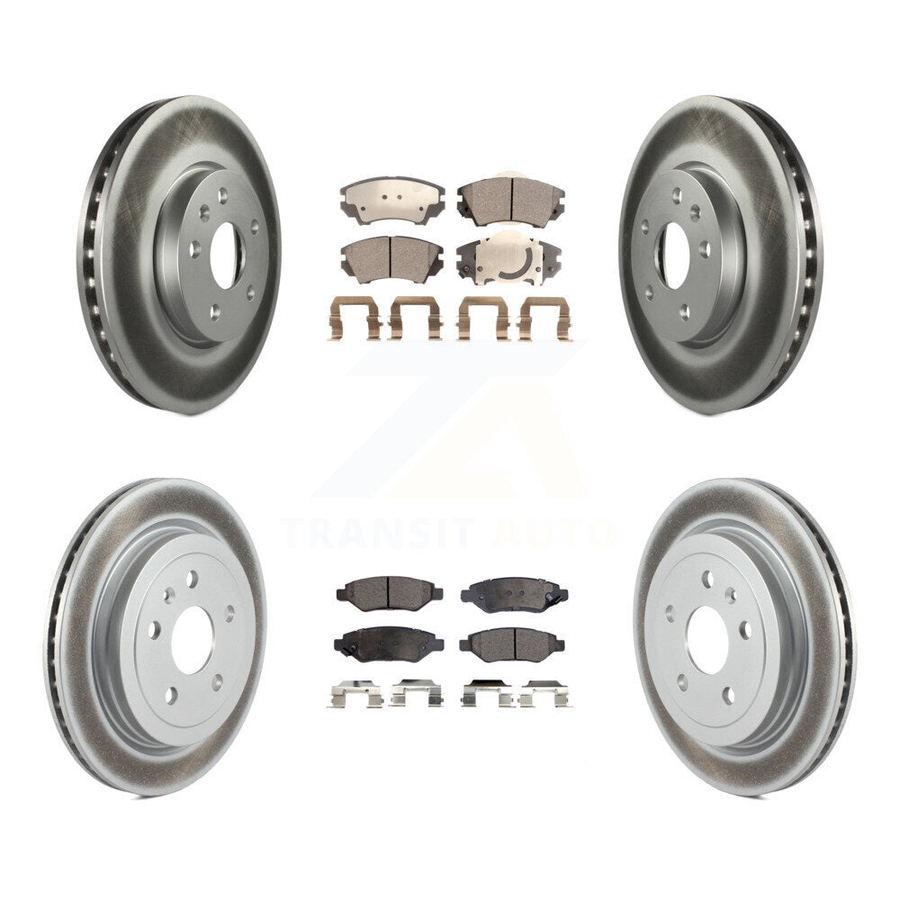 Front Rear Coated Disc Brake Rotor & Ceramic Pad Kit For 2010-2015 Chevrolet Camaro LT LS KGT-100643