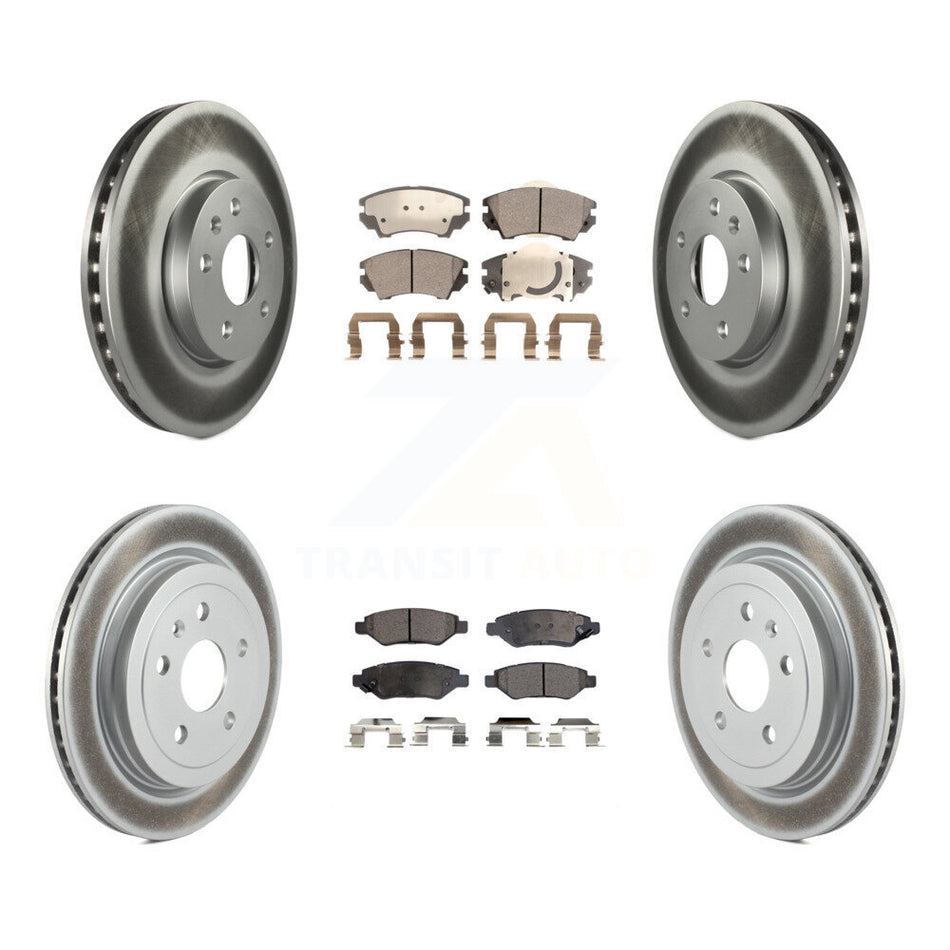 Front Rear Coated Disc Brake Rotor & Ceramic Pad Kit For 2010-2015 Chevrolet Camaro LT LS KGT-100643