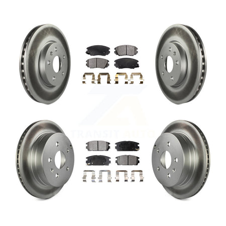 Front Rear Coated Disc Brake Rotors And Ceramic Pad Kit For Chevrolet Equinox GMC Terrain KGT-100644