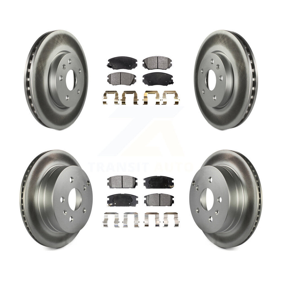 Front Rear Coated Disc Brake Rotors And Ceramic Pad Kit For Chevrolet Equinox GMC Terrain KGT-100644