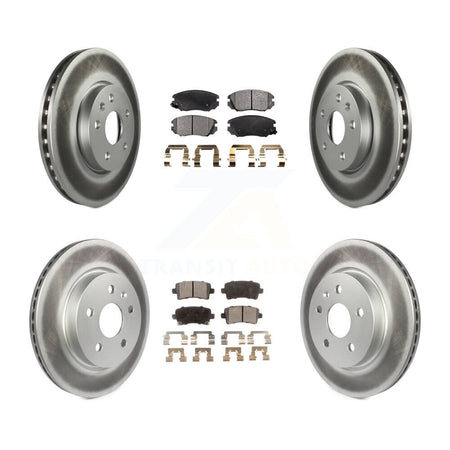 Front Rear Coated Brake Rotors Ceramic Pad Kit For Chevrolet Malibu Impala Buick LaCrosse KGT-100645