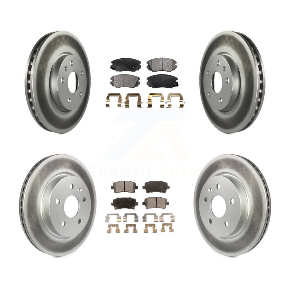 Front Rear Coated Brake Rotors Ceramic Pad Kit For Chevrolet Malibu Impala Buick LaCrosse KGT-100645