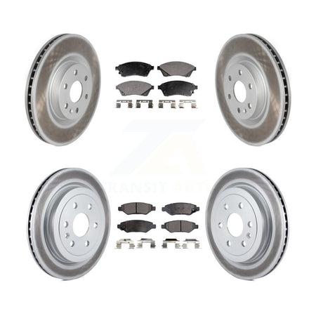 Front Rear Coated Disc Brake Rotors And Ceramic Pads Kit For Cadillac SRX Saab 9-4X KGT-100646