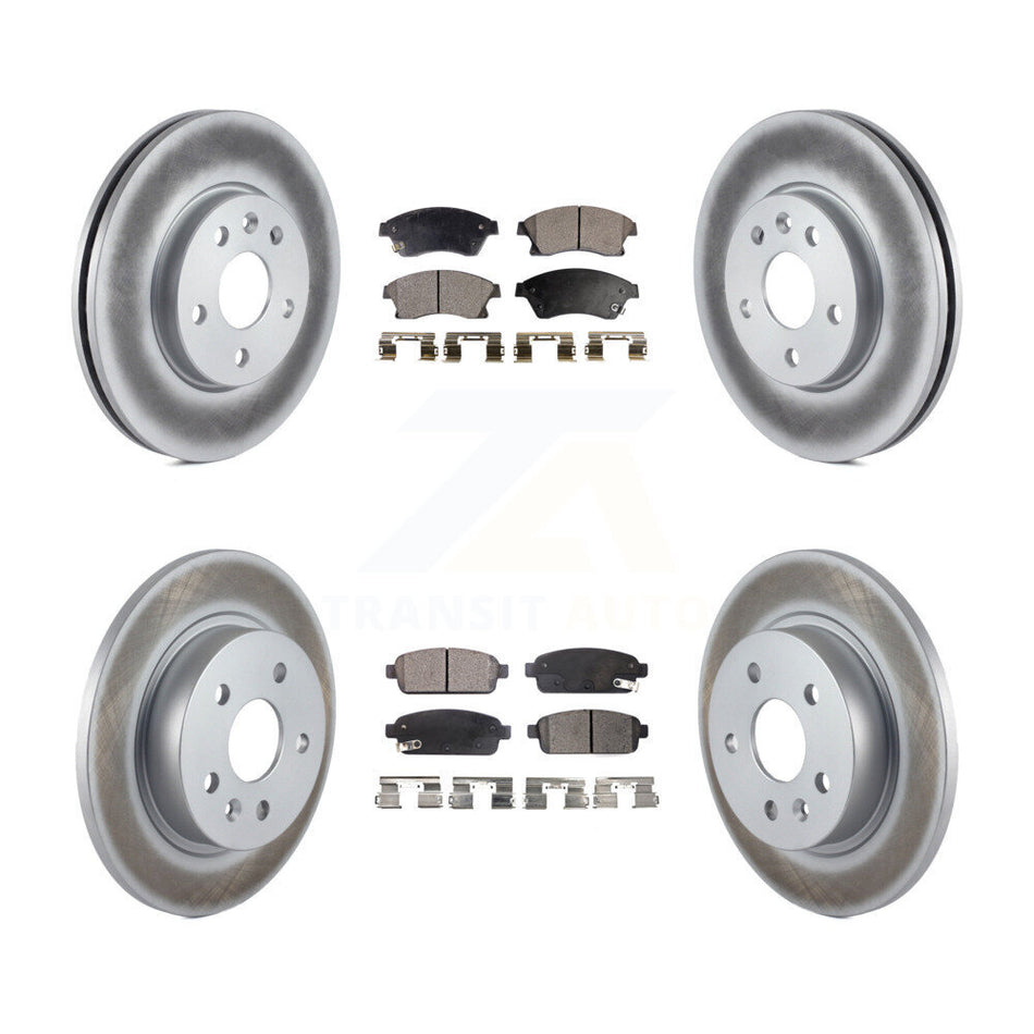 Front Rear Coated Disc Brake Rotors And Ceramic Pad Kit For Chevrolet Cruze Sonic Limited KGT-100647