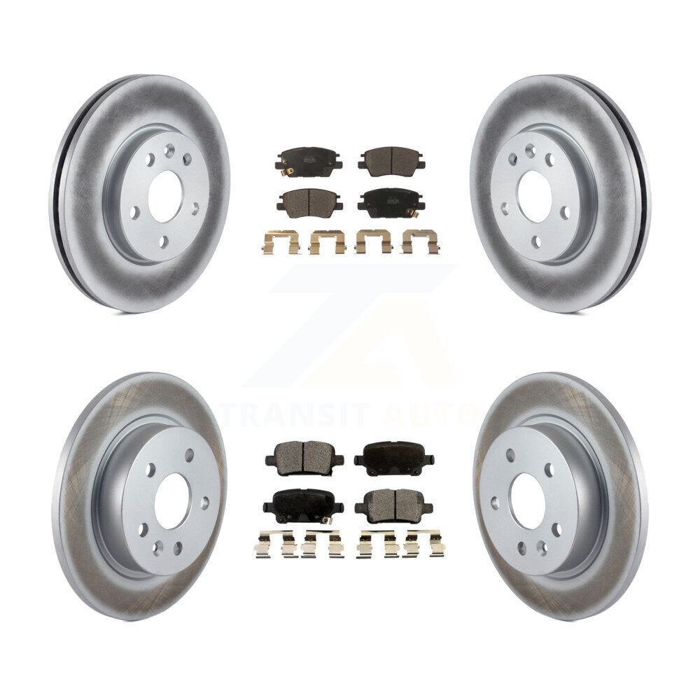 Front Rear Coated Disc Brake Rotors And Ceramic Pads Kit For Chevrolet Cruze KGT-100649