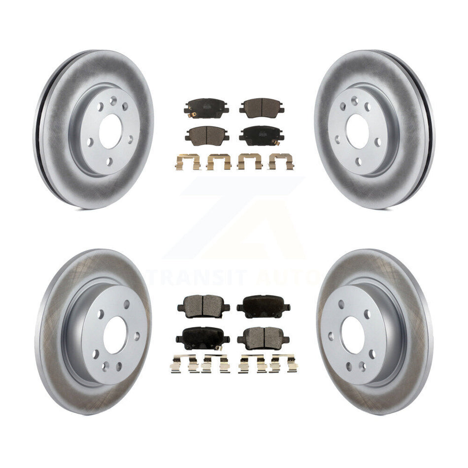 Front Rear Coated Disc Brake Rotors And Ceramic Pads Kit For Chevrolet Cruze KGT-100649