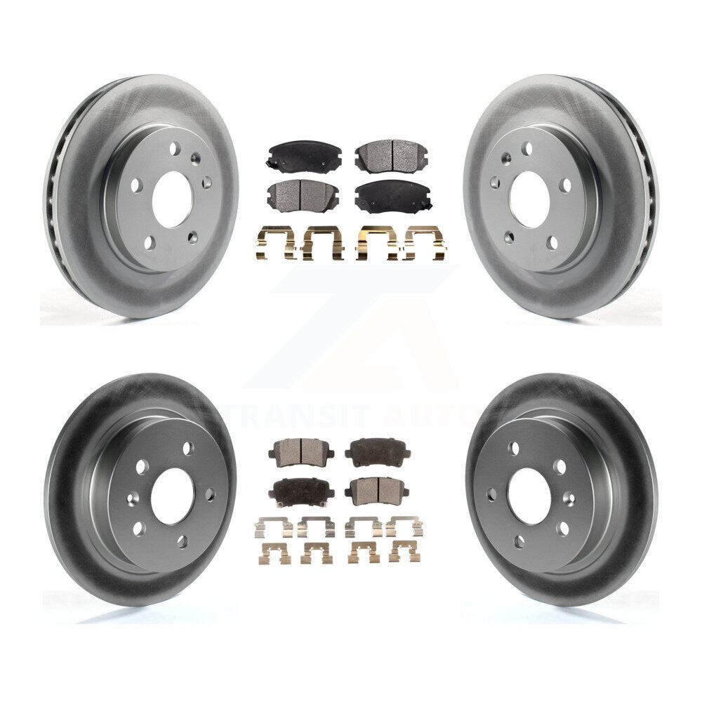 Front Rear Coated Disc Brake Rotors And Ceramic Pads Kit For Chevrolet Malibu Limited KGT-100651