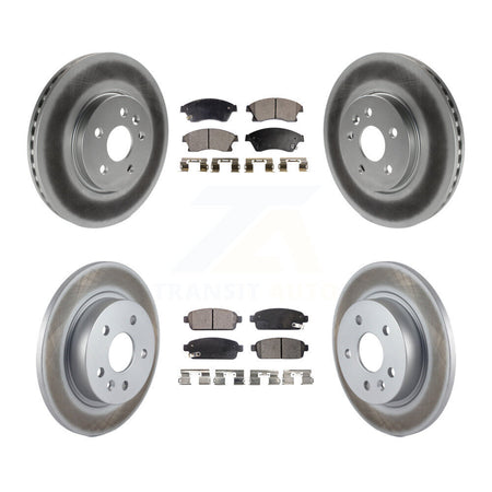 Front Rear Coated Disc Brake Rotors And Ceramic Pads Kit For 2013-2014 Chevrolet Sonic RS KGT-100656