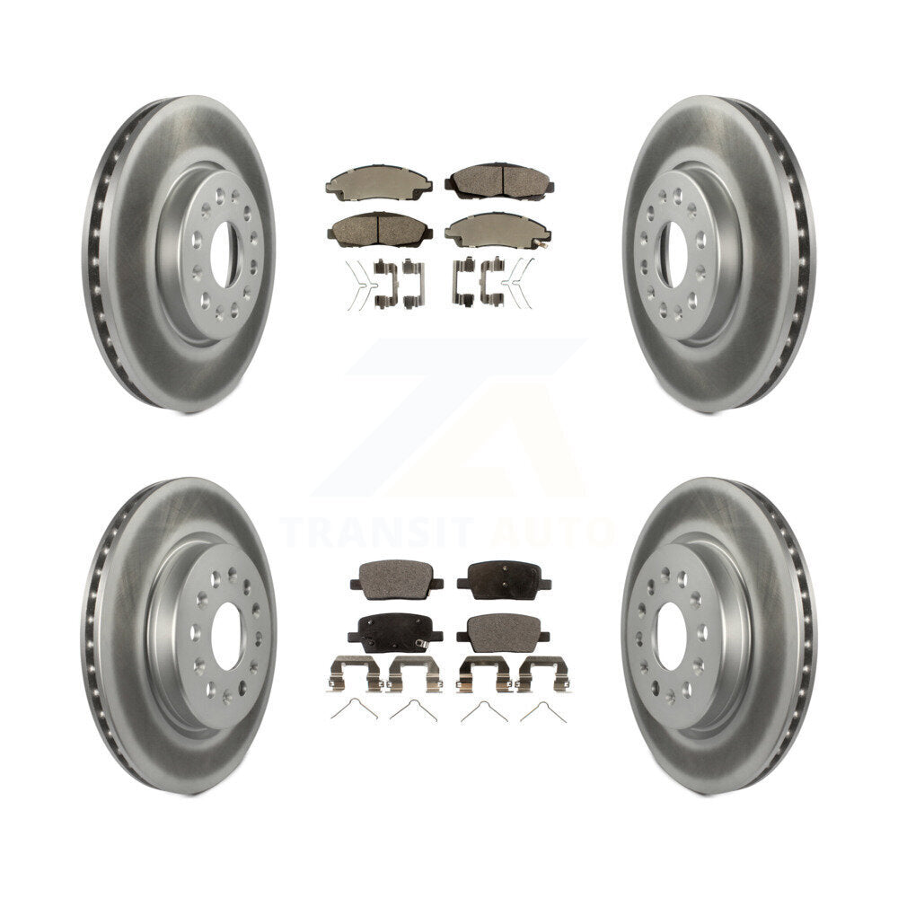Front Rear Coat Disc Brake Rotor Ceramic Pad Kit For Chevrolet Traverse GMC Acadia Blazer KGT-100659