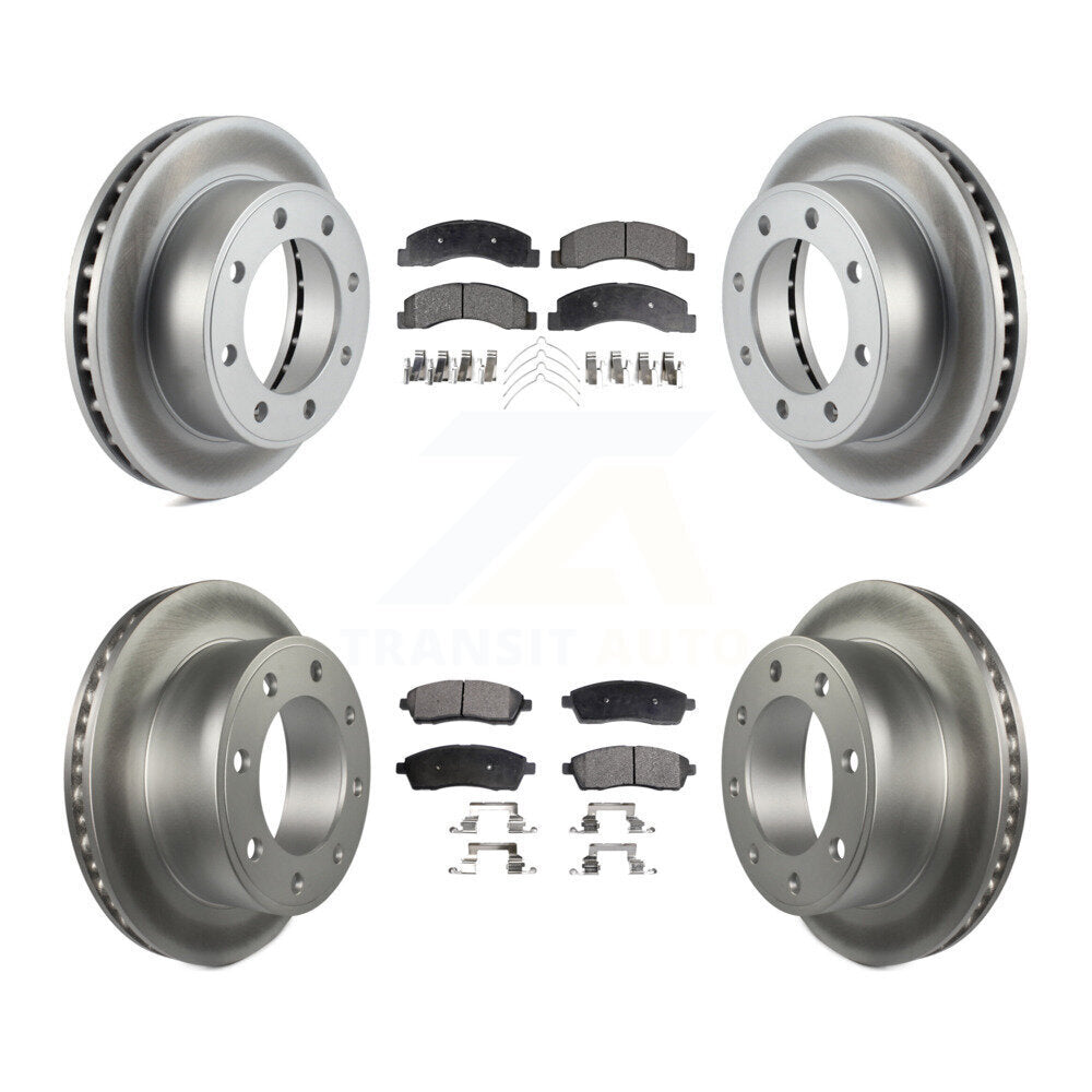 Front Rear Coat Disc Brake Rotors Ceramic Pad Kit For Ford F-250 Super Duty Excursion 4WD KGT-100668
