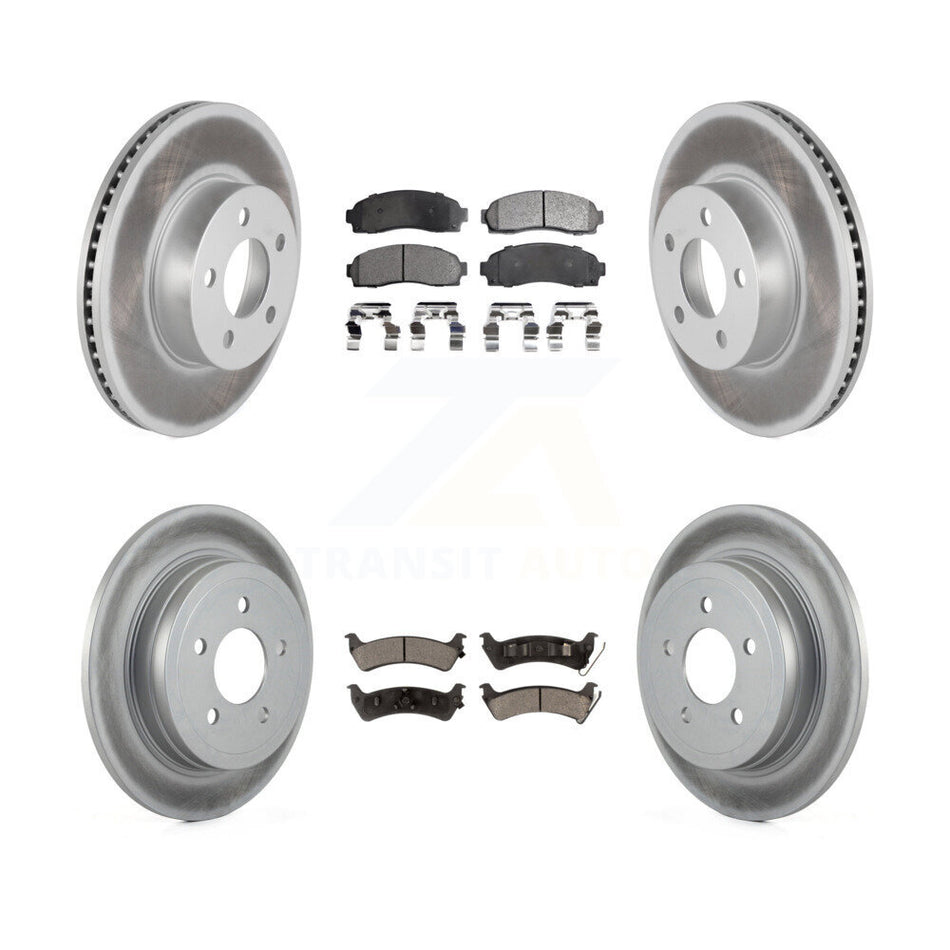 Front Rear Coated Disc Brake Rotors And Ceramic Pads Kit For Ford Explorer Sport Trac 4WD KGT-100673