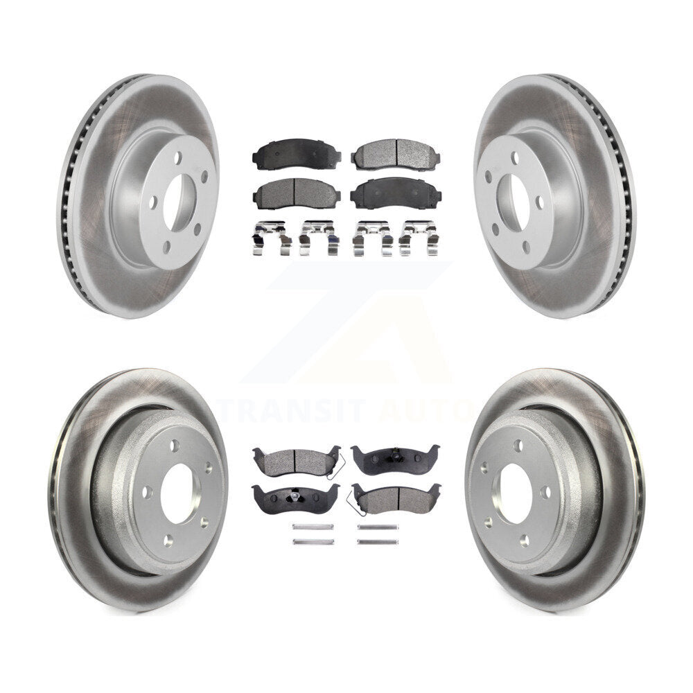 Front Rear Coated Disc Brake Rotors And Ceramic Pads Kit For Ford Ranger Mazda B4000 KGT-100674