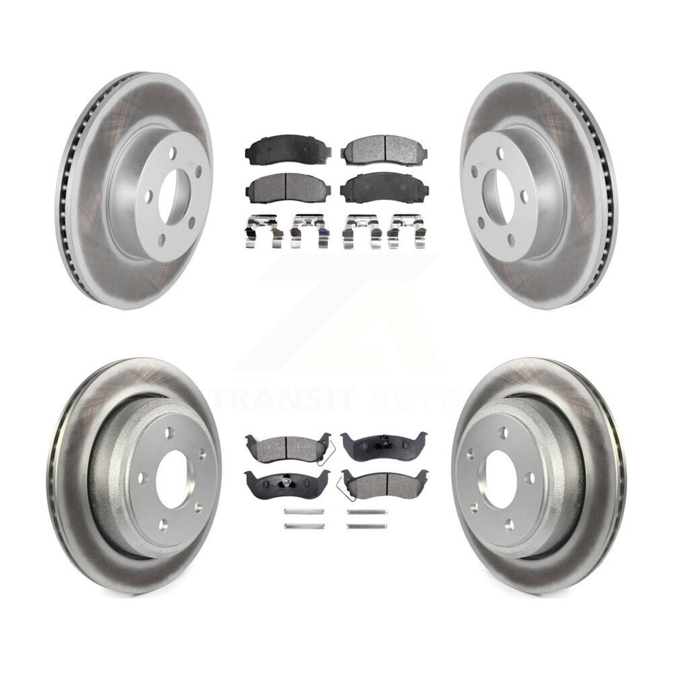 Front Rear Coated Disc Brake Rotors And Ceramic Pads Kit For Ford Ranger Mazda B4000 KGT-100674