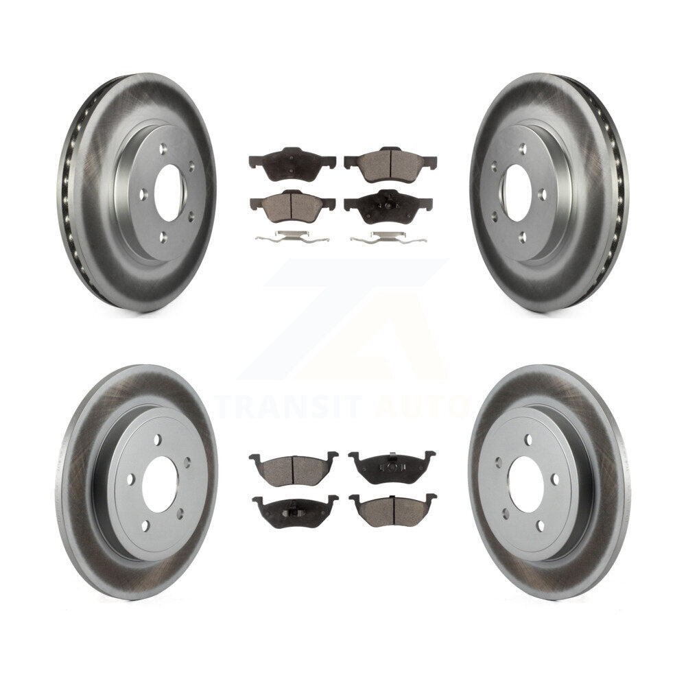 Front Rear Coated Disc Brake Rotors And Ceramic Pads Kit For Ford Escape Mercury Mariner KGT-100682