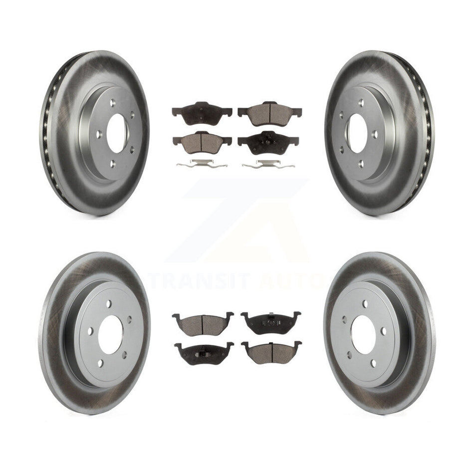 Front Rear Coated Disc Brake Rotors And Ceramic Pads Kit For Ford Escape Mercury Mariner KGT-100682