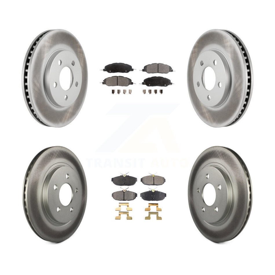 Front Rear Coated Disc Brake Rotors And Ceramic Pads Kit For 2005-2010 Ford Mustang Base KGT-100692