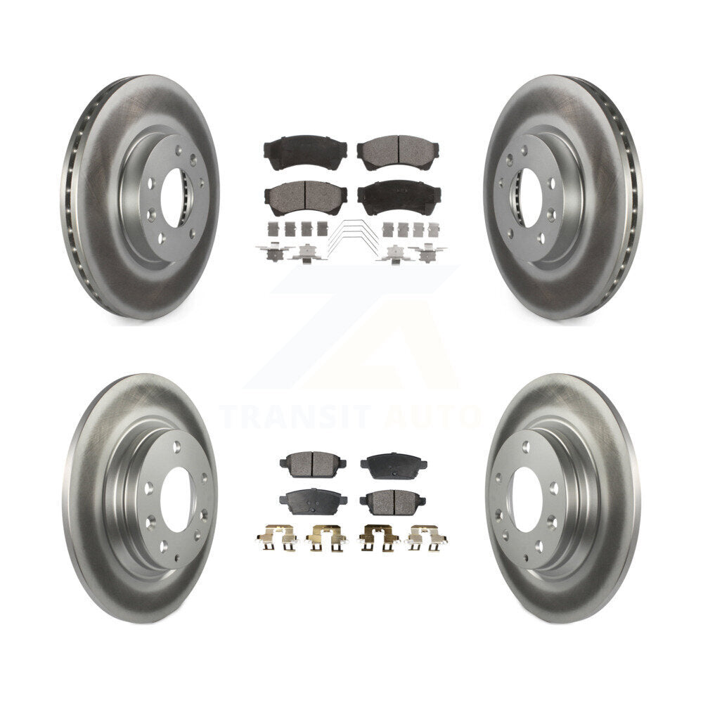 Front Rear Coated Brake Rotors Ceramic Pad Kit For Ford Fusion Mazda 6 Lincoln MKZ Zephyr KGT-100696