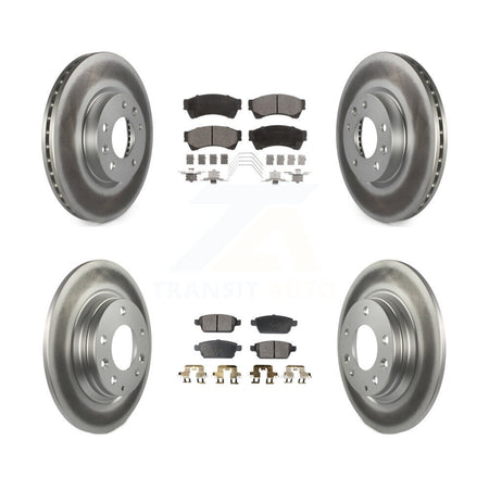 Front Rear Coated Brake Rotors Ceramic Pad Kit For Ford Fusion Mazda 6 Lincoln MKZ Zephyr KGT-100696