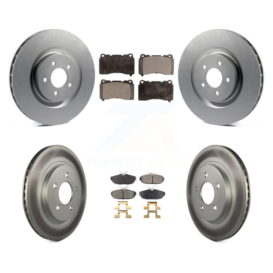 Front Rear Coated Disc Brake Rotors And Ceramic Pads Kit For Ford Mustang KGT-100698