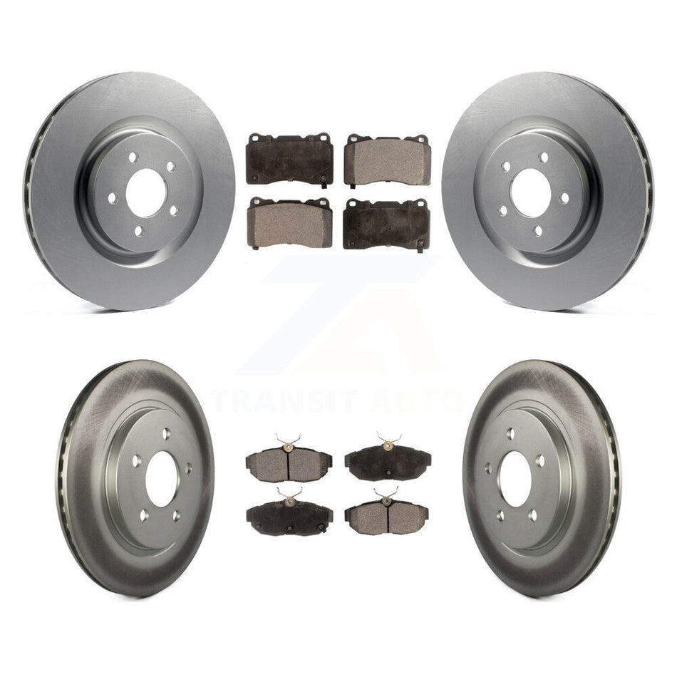 Front Rear Coated Disc Brake Rotors And Ceramic Pads Kit For Ford Mustang KGT-100699