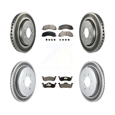 Front Rear Coated Disc Brake Rotors Ceramic Pad Kit For Ford Expedition Lincoln Navigator KGT-100703