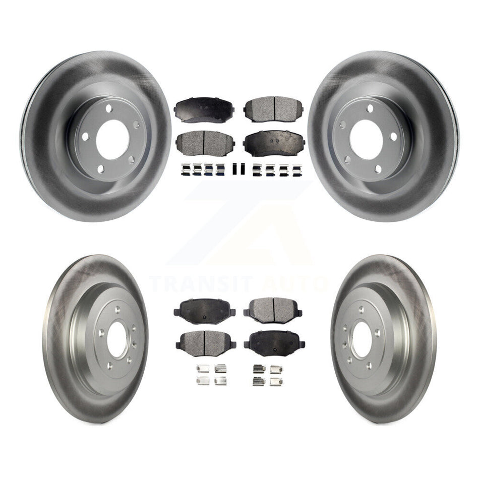 Front Rear Coated Disc Brake Rotors And Ceramic Pads Kit For Ford Edge Lincoln MKX KGT-100706