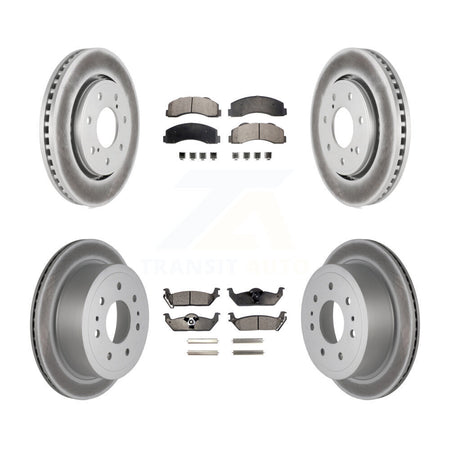 Front Rear Coated Brake Rotors Ceramic Pad Kit For 2010-2011 Ford F-150 With 7 Lug Wheels KGT-100716