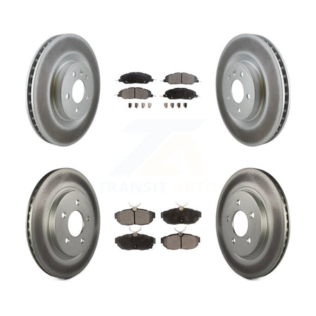 Front Rear Coated Disc Brake Rotors And Ceramic Pads Kit For Ford Mustang KGT-100718