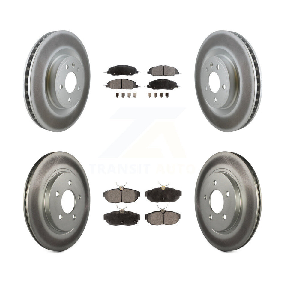 Front Rear Coated Disc Brake Rotors And Ceramic Pads Kit For Ford Mustang KGT-100718