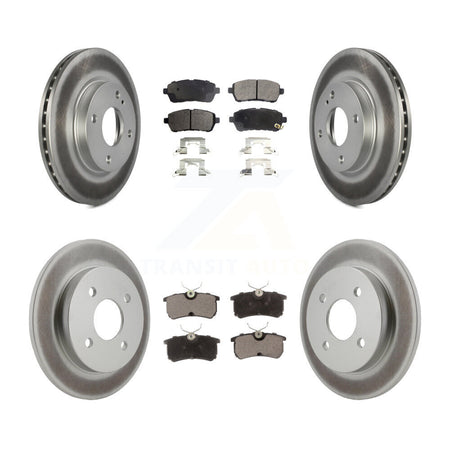 Front Rear Coated Disc Brake Rotors And Ceramic Pads Kit For Ford Fiesta KGT-100719